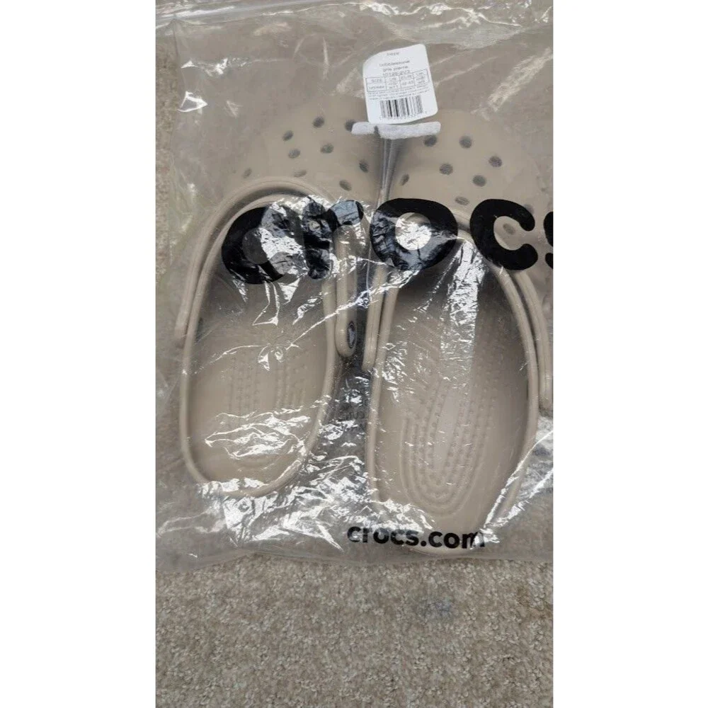Crocs 10126-2V3 Unisex Flat Heel Beige Closed Toe Slip-On Clog Shoes Size W11/M9